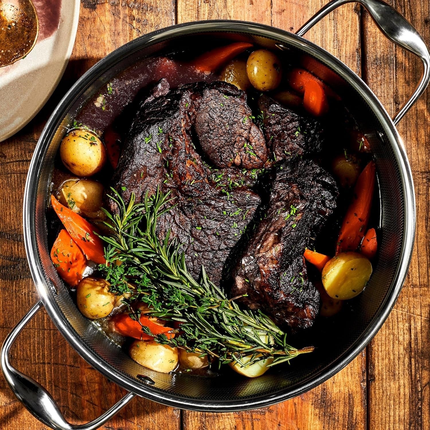 5L Non Stick Dutch Oven with Lid – Induction & Oven Safe Stainless Steel Pot