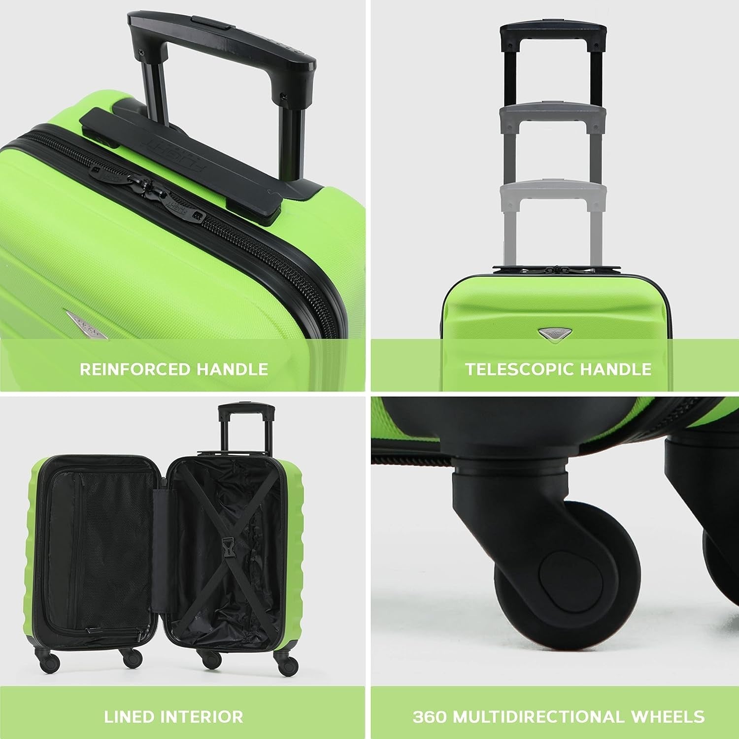 25” Medium Checked Suitcase ABS Hard Shell 4 Wheel Spinner Lock
