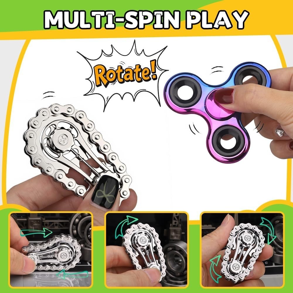 Fidget Toy Set Stress Relief Desk Gadgets Spinner Cube Clicker