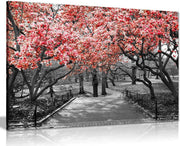 Black White Red Blossom Canvas Wall Art Small Modern Home Decor Print