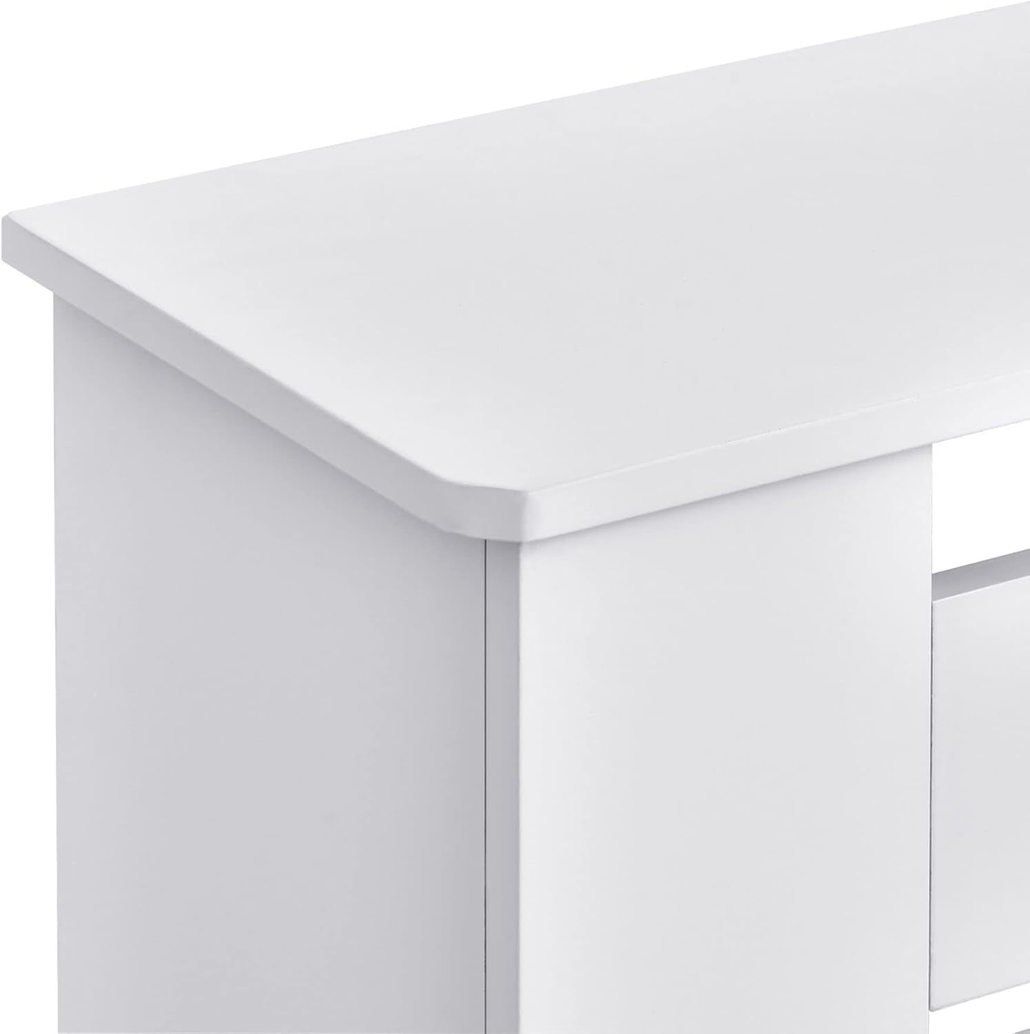 White Radiator Cover Modern MDF Cabinet Horizontal Slats 152x19x81cm