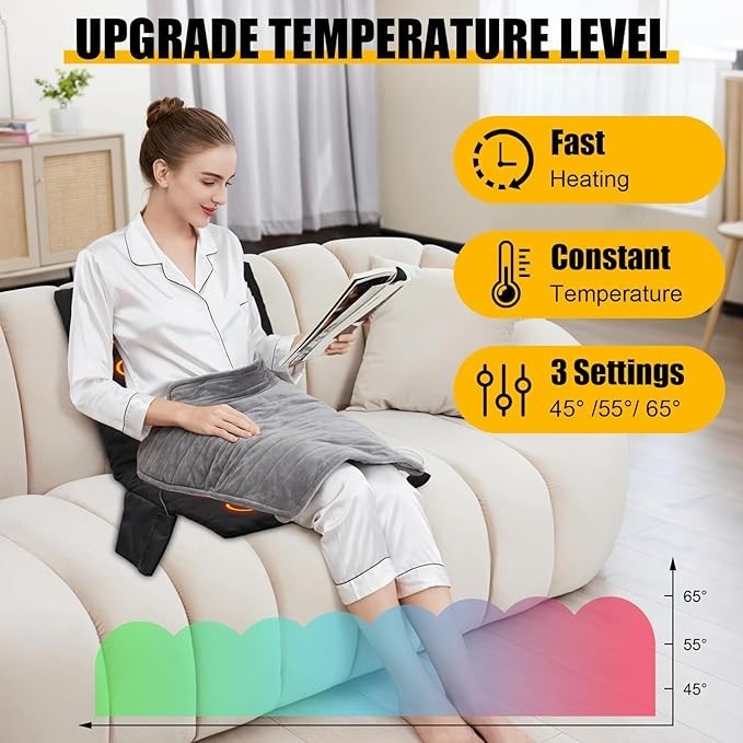 Portable Heated Seat Pad USB Powered 3 Heat Levels Foldable Outdoor Cushion