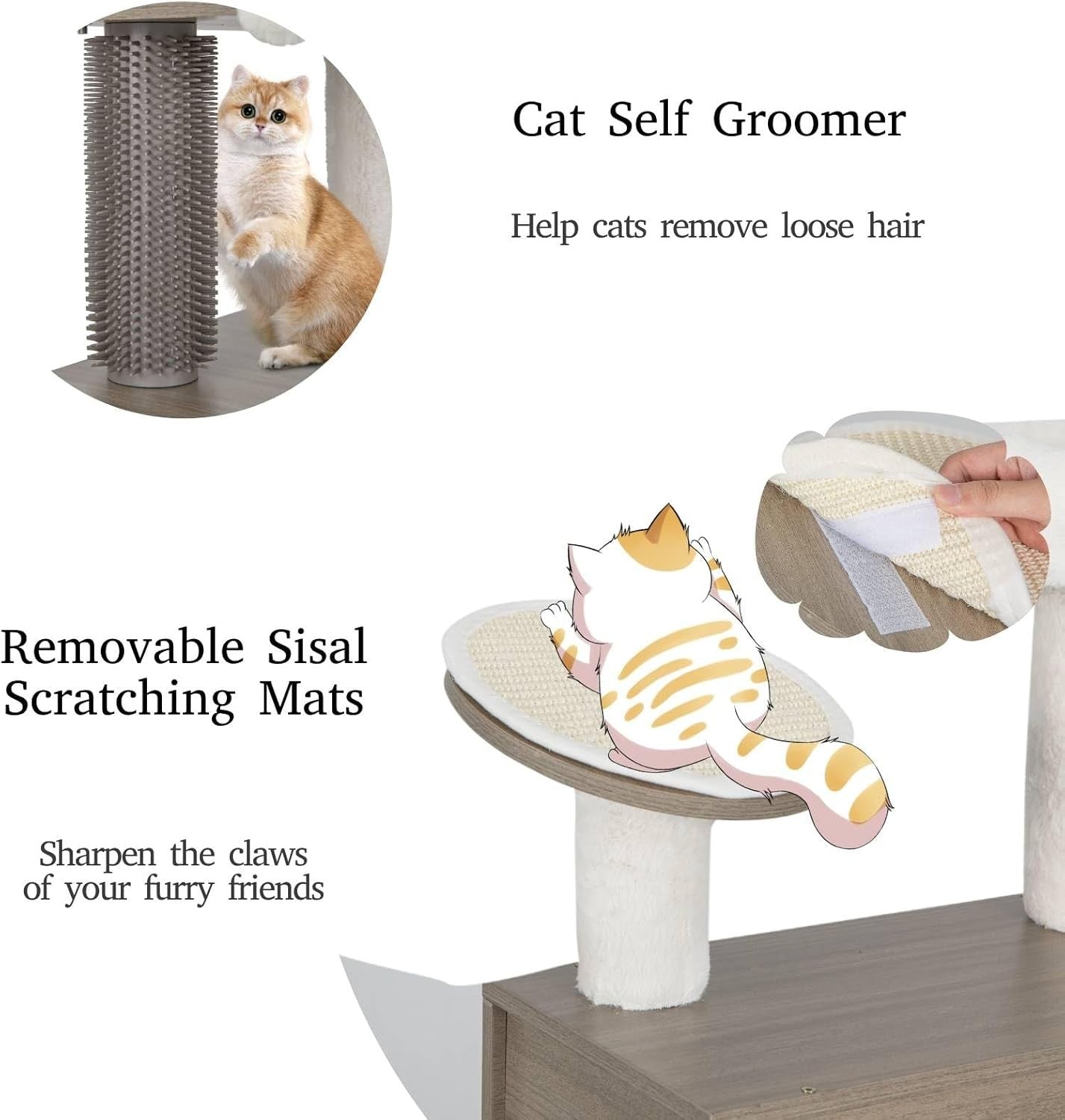 Wooden Cat Tree Tower Litter Box Enclosure Condo Scratching Post Indoor Unit