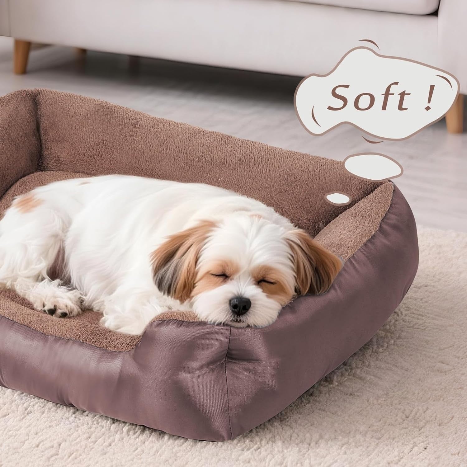 Extra Large Dog Bed 110x90x25cm Washable Calming Non Slip Brown