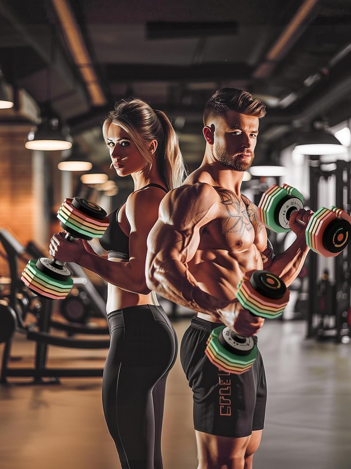 Adjustable Dumbbells Pair 12.5–22.5LB 1-Sec Dial Weights Home Gym