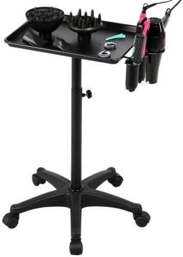 Salon Tattoo Service Trolley Adjustable Rolling Tray Stand Hair Beauty Cart