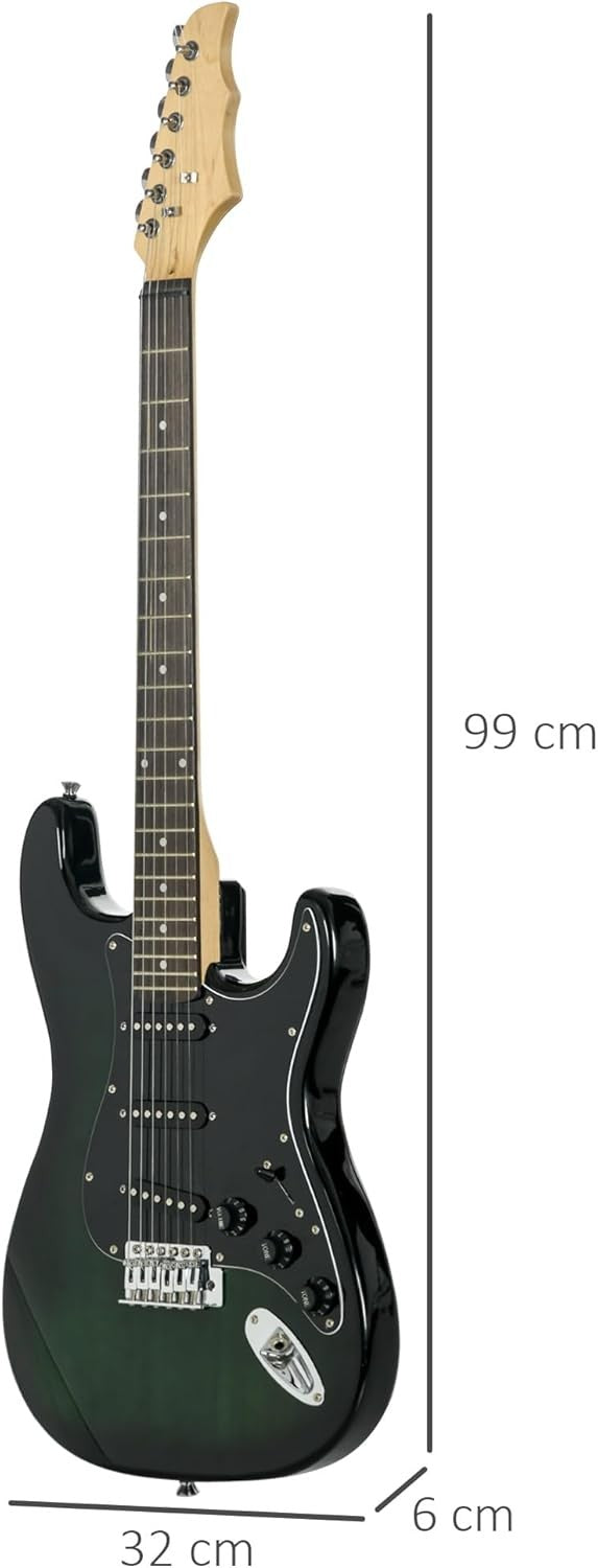 Electric Guitar Starter Kit 20W Amp Bag Tuner 6 String Green