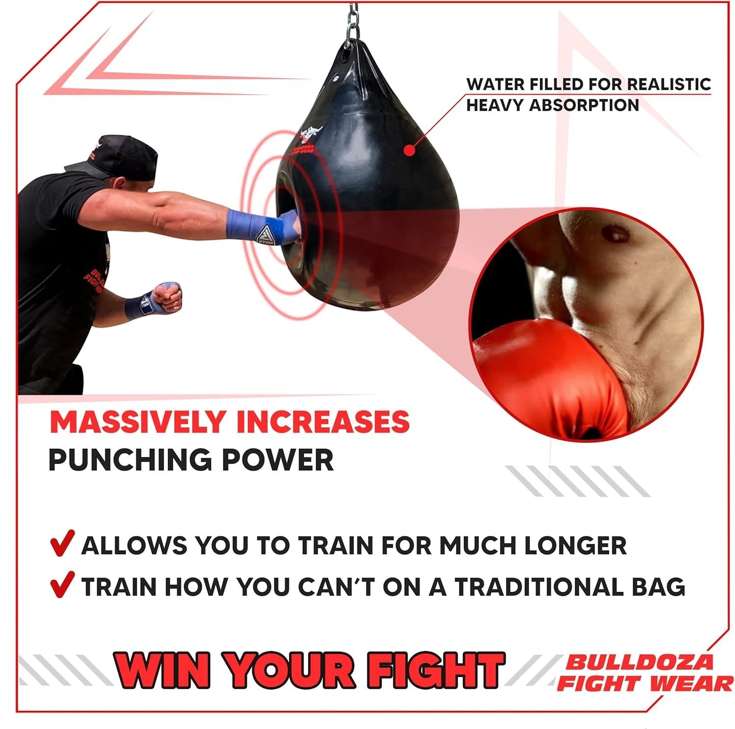 Water Filled Punching Bag 33kg Heavy Duty Boxing Uppercut Training
