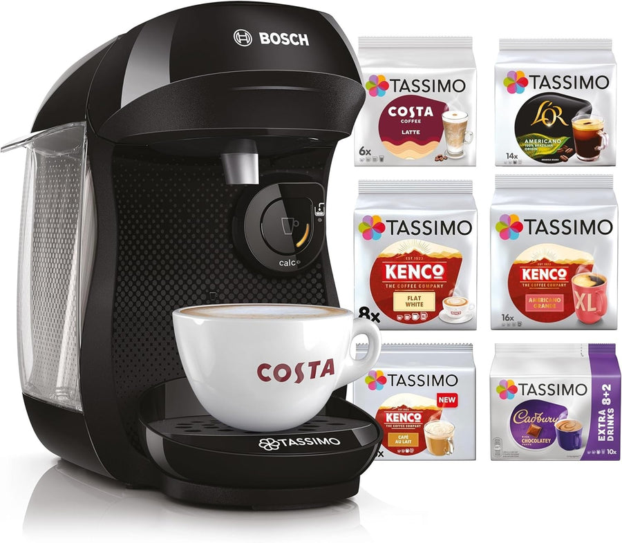 Pod Coffee Machine Starter Bundle 70 Drinks | One-Touch Brew | Adjustable Size