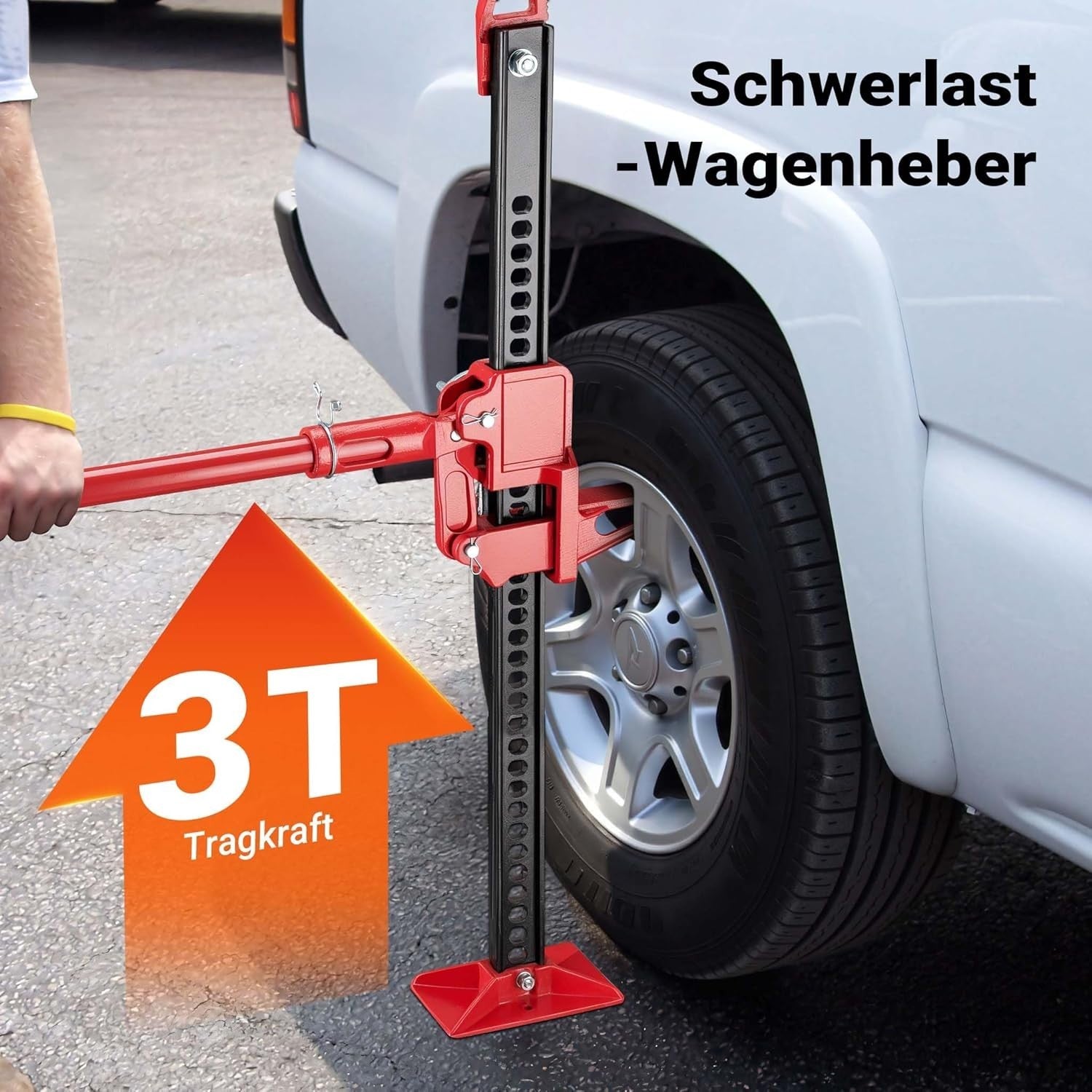 3 Ton 4x4 Farm Jack Heavy Duty Off-Road Lift 12.2–135cm Adjustable for SUV Truck