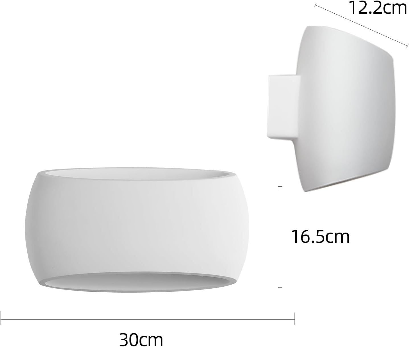 Modern Wall Uplighters White Plaster Indoor Lights 2 Pack | Up Down Lamps