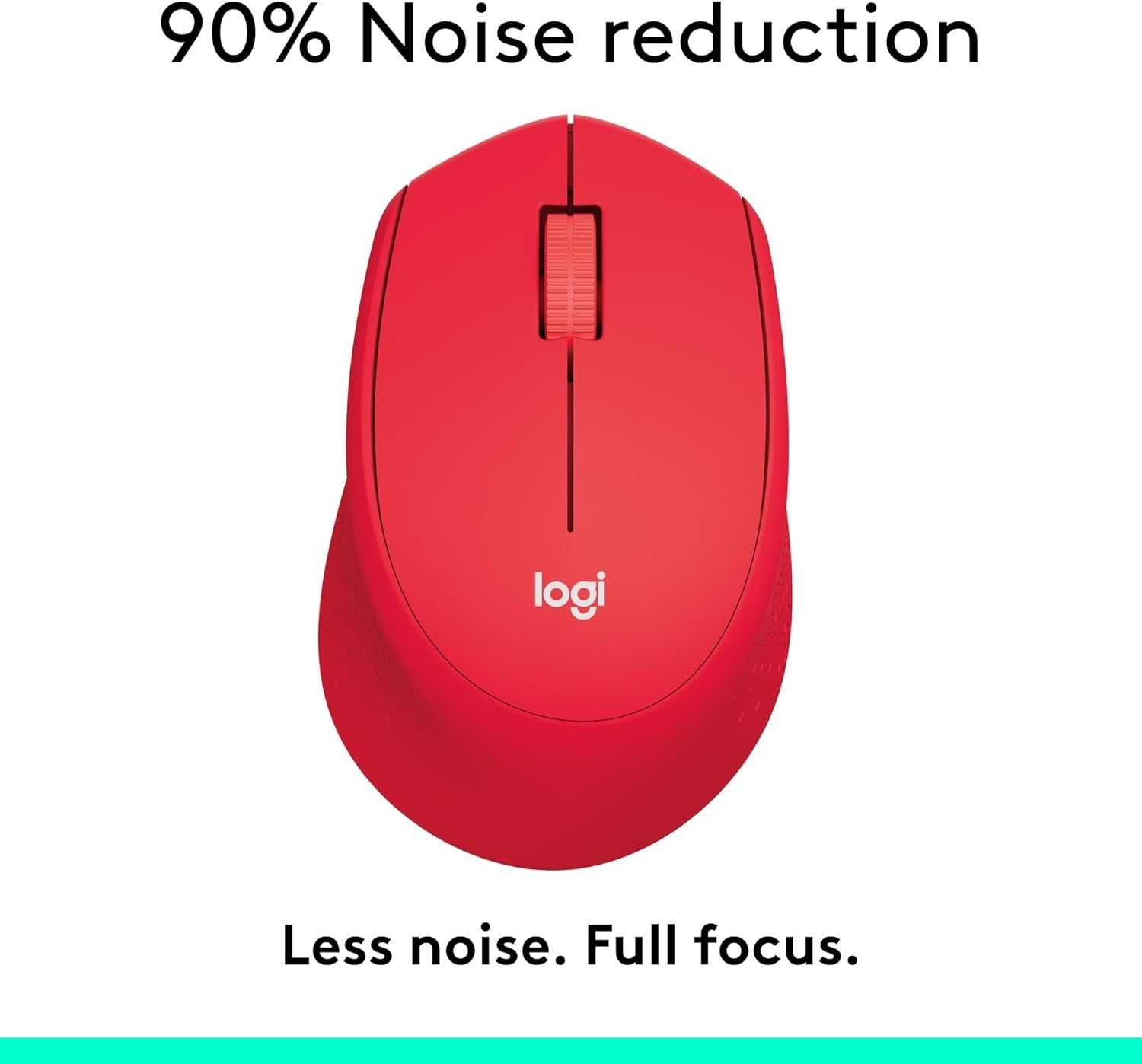 Silent Wireless Mouse USB Nano Receiver Ergonomic Lightweight Red Laptop PC