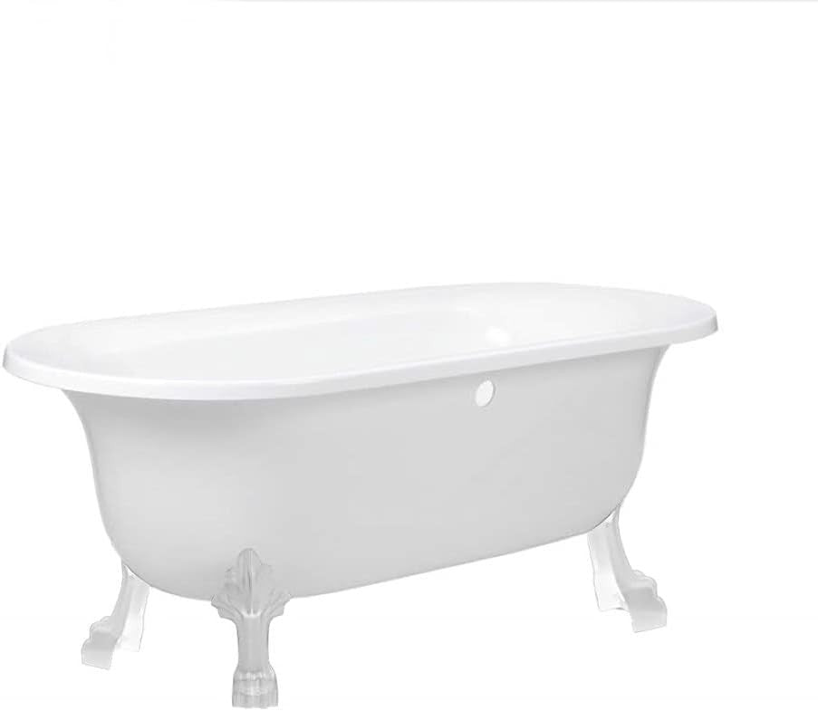 White Freestanding Roll Top Bath 1730x780mm White Claw Feet
