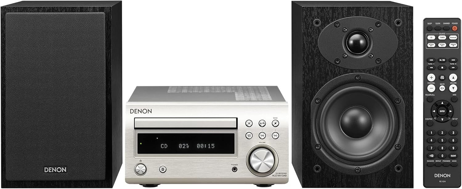 Hi-Fi Stereo System CD Player Bluetooth 2x30W DAB+ Tuner Optical Input Silver