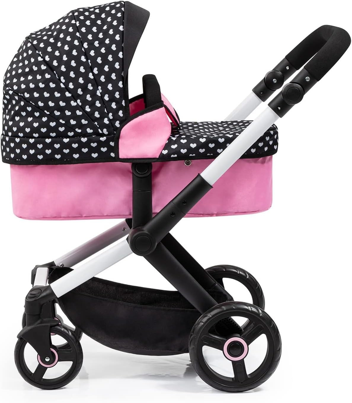 3in1 Dolls Pram Pushchair Carrycot Set Adjustable Handle Tall Toy Buggy