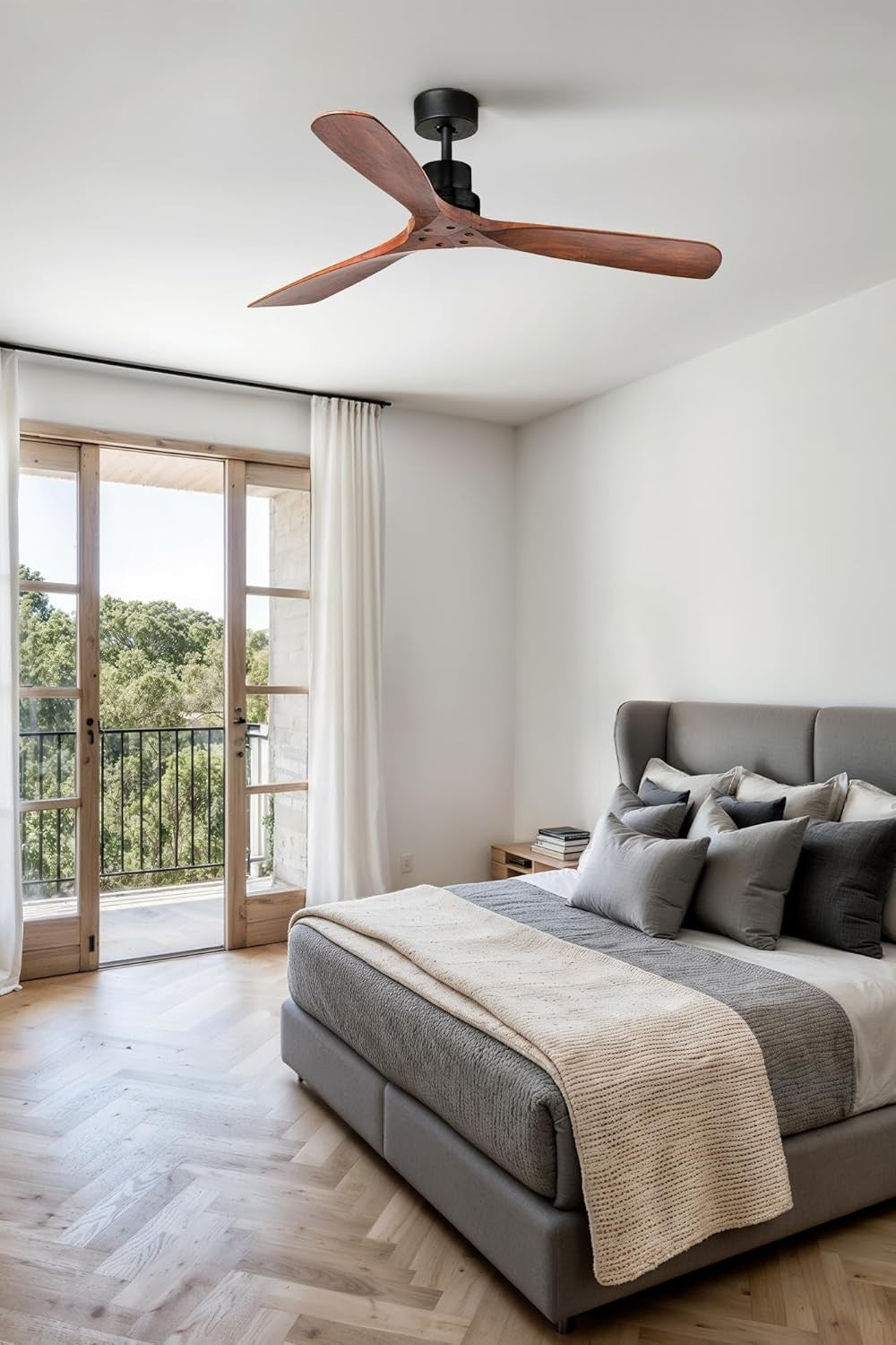 Faro Lantau 132CM Matt Black Ceiling Fan, 6-Speed, Remote, Quiet, Modern