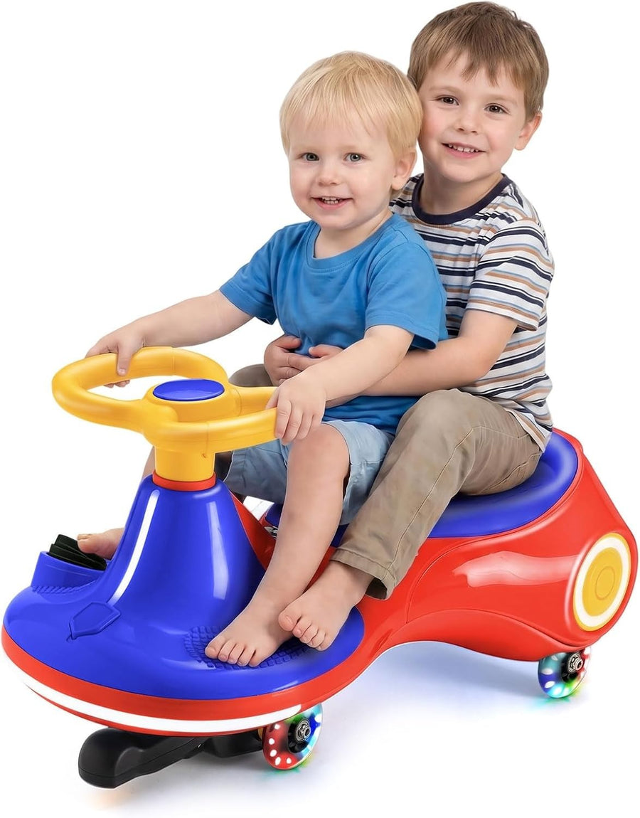 12V Electric Wiggle Car Kids Ride On Scooter LED Wheels Music 70kg