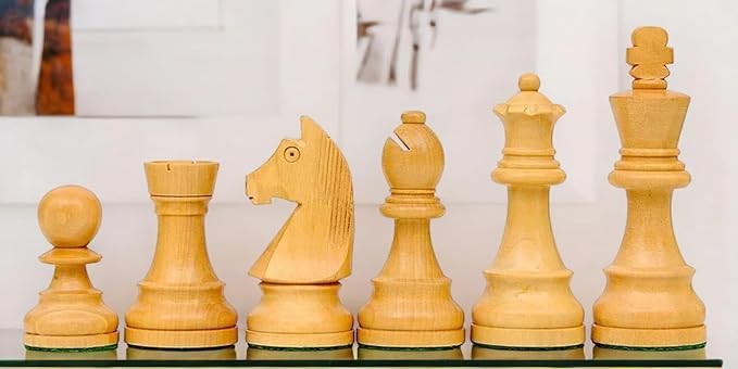 Luxury 3.75" Acacia Chess Pieces Set with Weighted Staunton Design & Bag