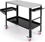 Heavy Duty Welding Table on Wheels 36x18 580kg Workbench Tool Rack Fixture Holes