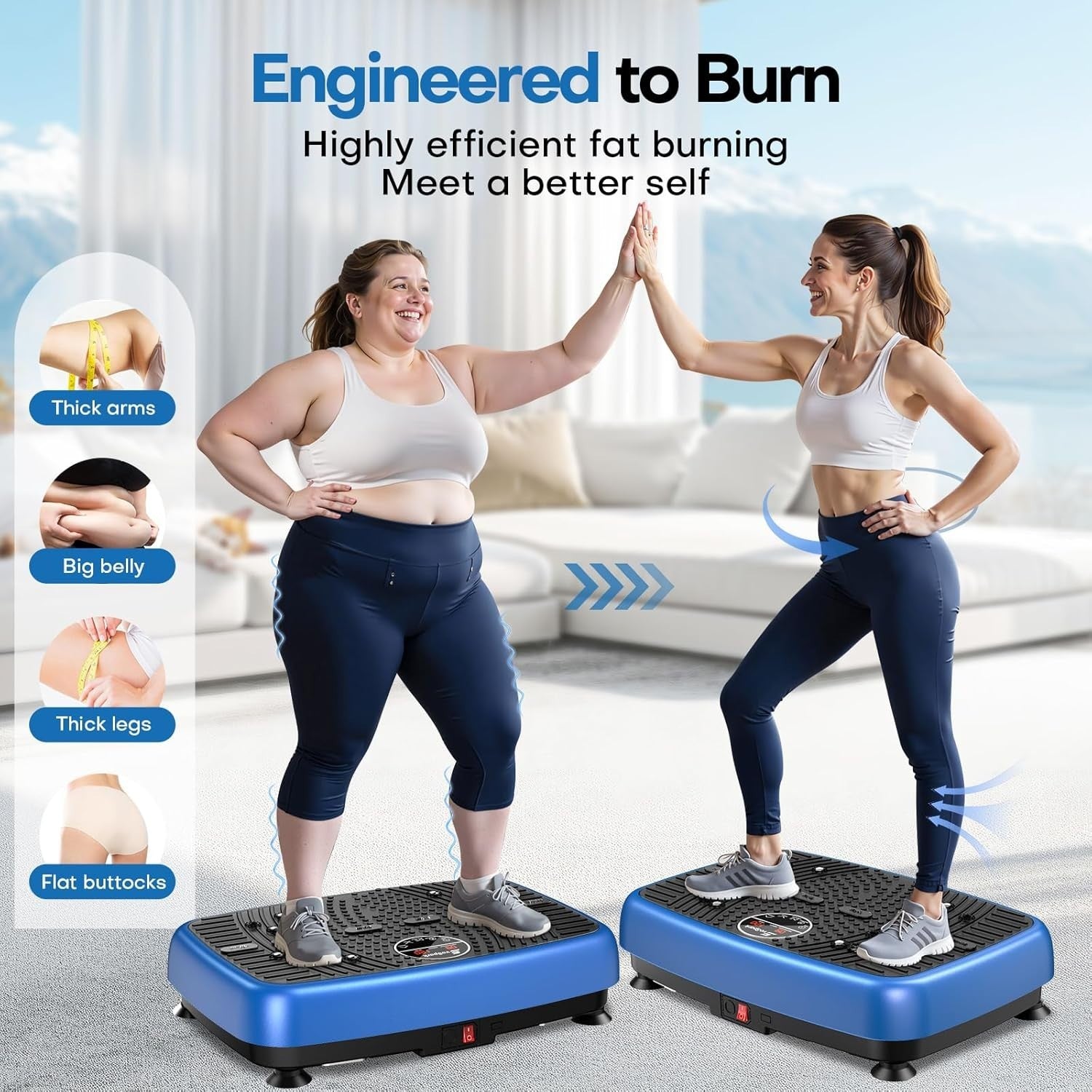 Vibration Plate Exercise Machine 2D 4D Dual Motor 120 Speeds 450LB