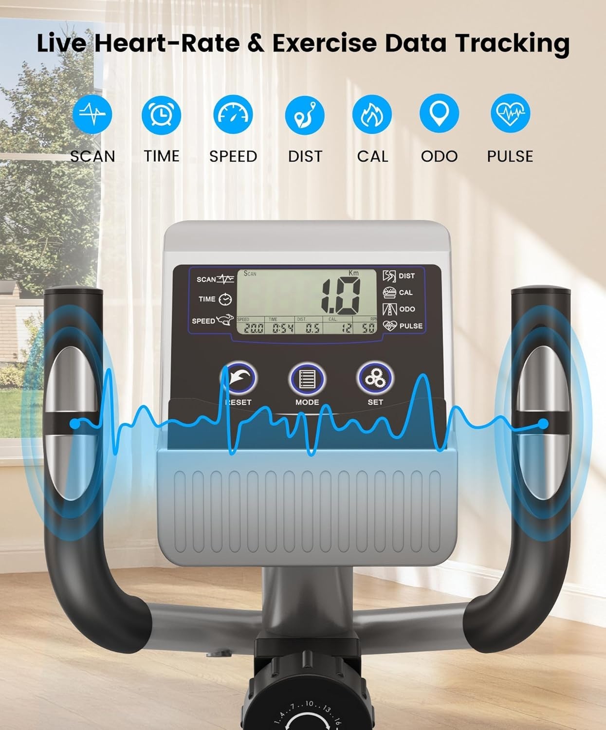 Ultra-Quiet Elliptical Cross Trainer 16-Level Resistance Home Gym