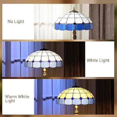 Tiffany Style Floor Lamp Stained Glass Vintage Standing Light 152cm Tall