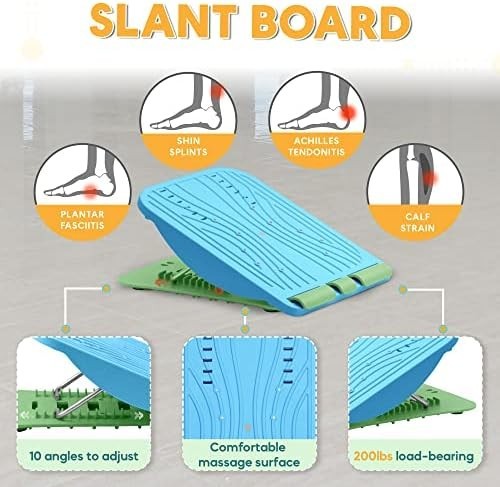 3-in-1 Adjustable Slant Board for Calf Stretch Foot Massage Plantar Fasciitis