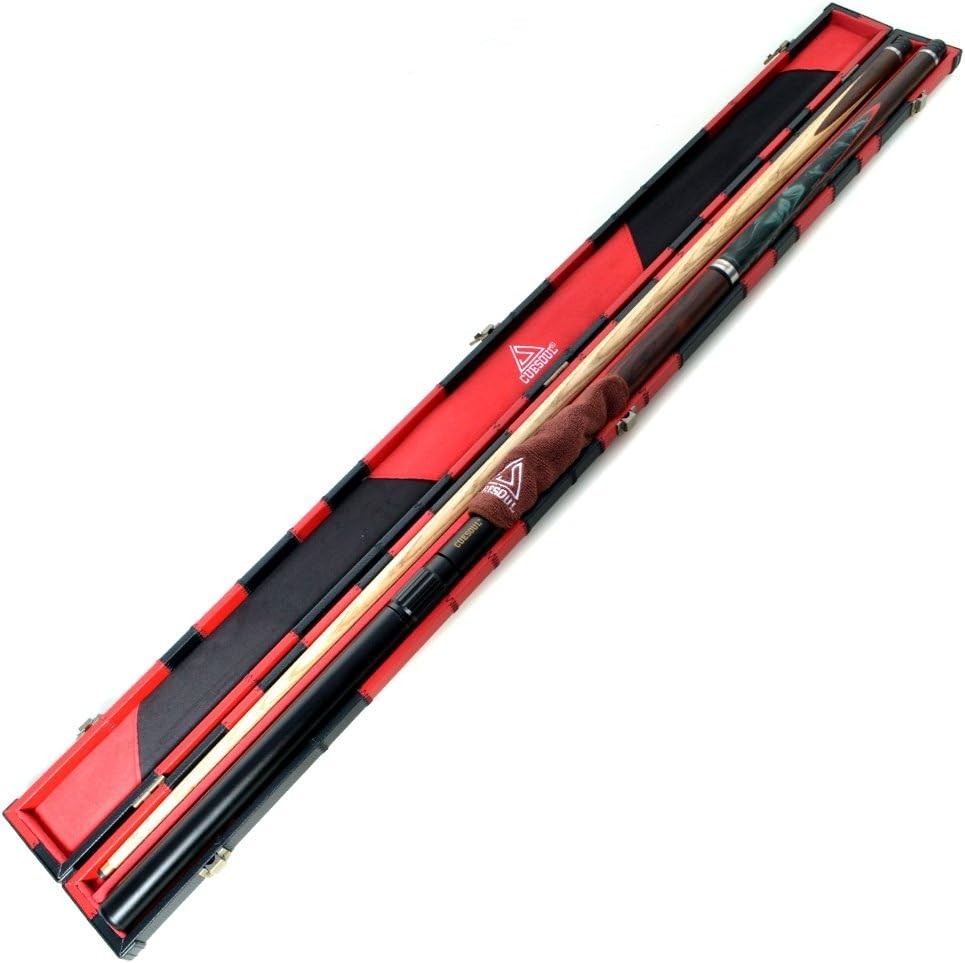 57" Hand Spliced 3/4 Snooker Cue 18oz 9.5mm Tip Extensions Case