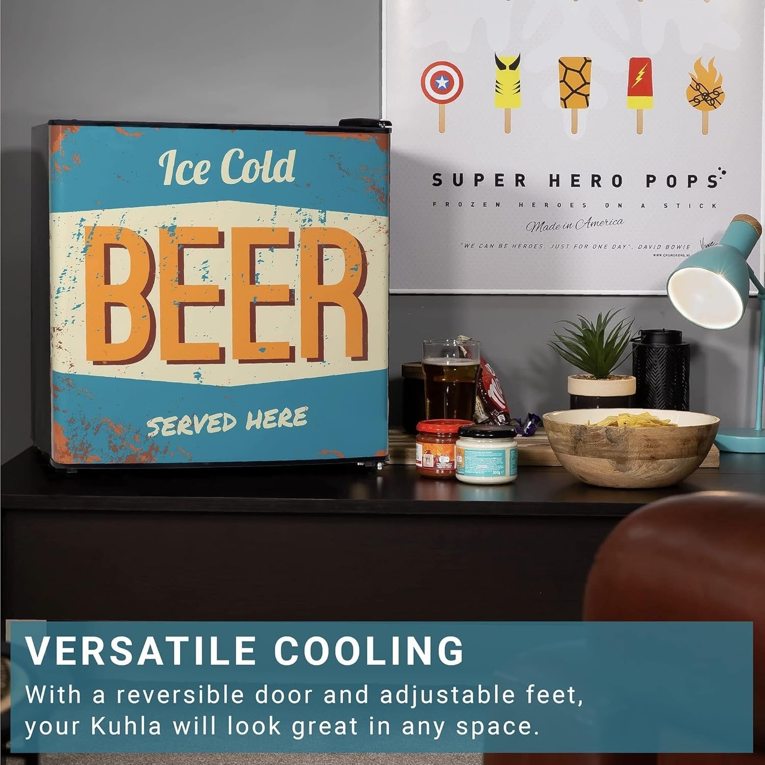 45L Mini Fridge Beer Design Countertop Drinks Cooler Adjustable Shelves