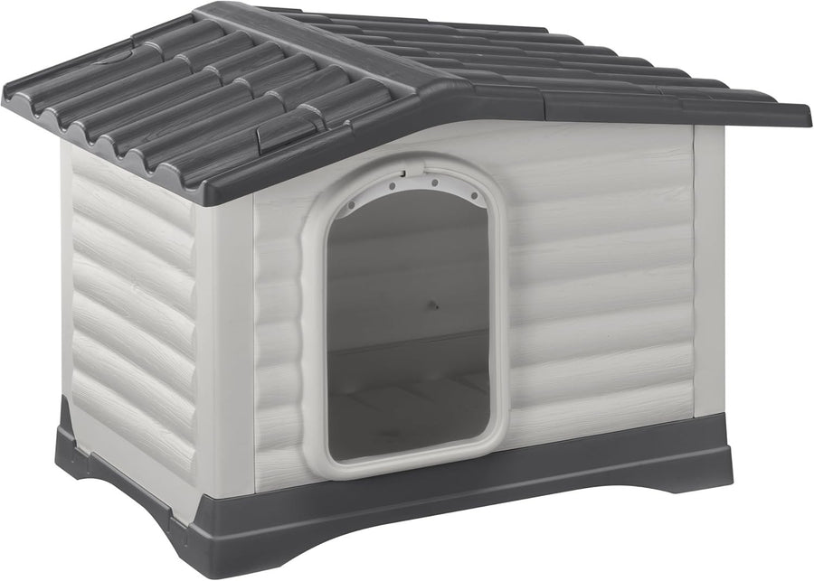 Outdoor Dog Kennel with Drainage, Insulating Base & Removable Roof, Medium