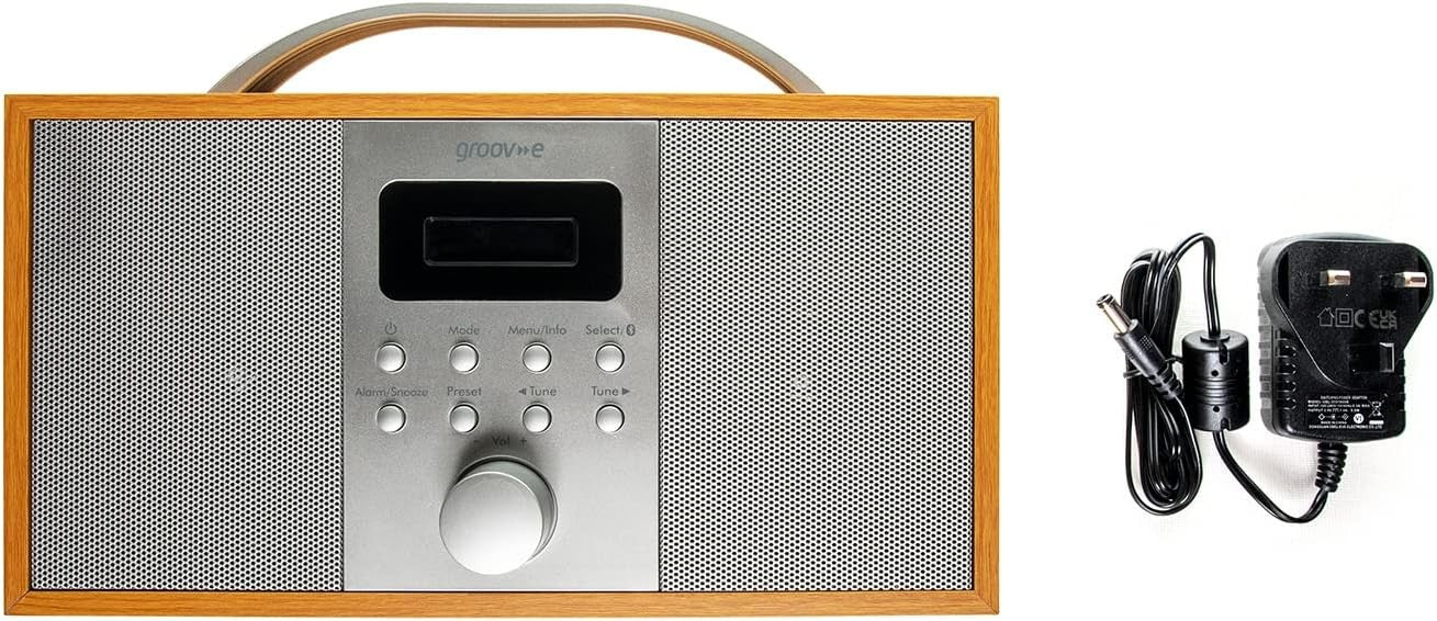 DAB DAB+ FM Digital Radio Bluetooth Alarm Clock Wooden Stereo Portable