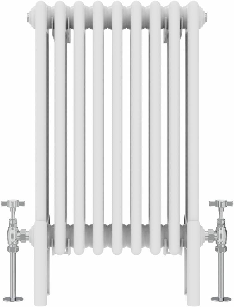 Quadruple Column Horizontal Radiator 600x425mm White Cast Iron Style