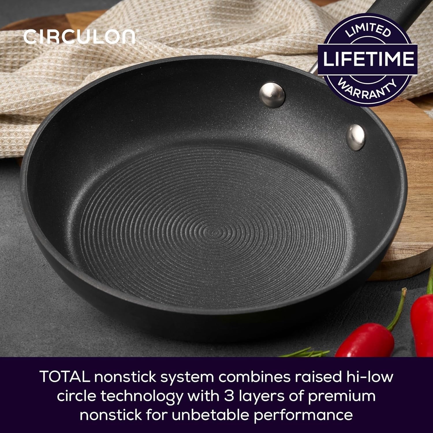 5pcs Black Induction Non Stick Cookware Set – Soft Grip Handles Glass Lids