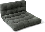 Thick Double Futon Mattress 140x190cm Floor Sofa Bed Corduroy Grey (V)