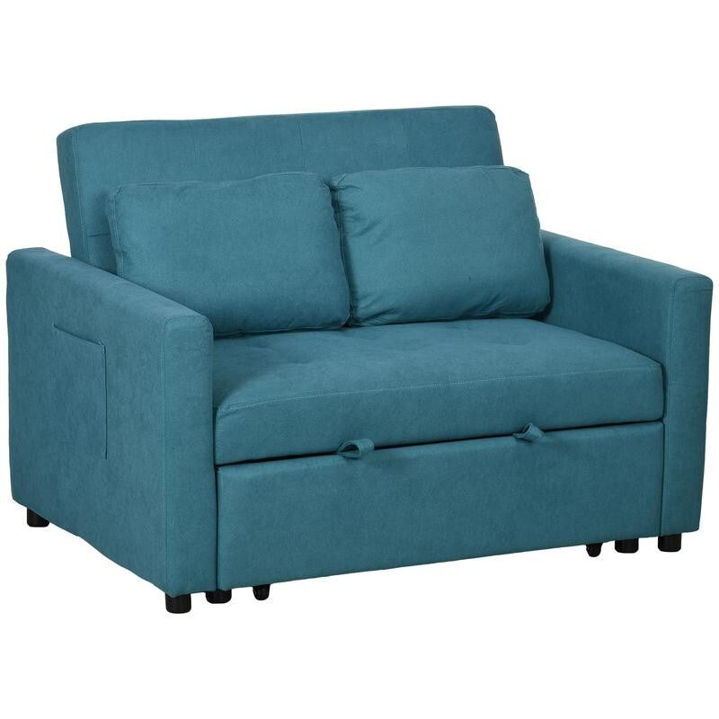 2 Seater Sofa Bed w/ Cushions, Pockets & Click-Clack Frame – Guest Room Use