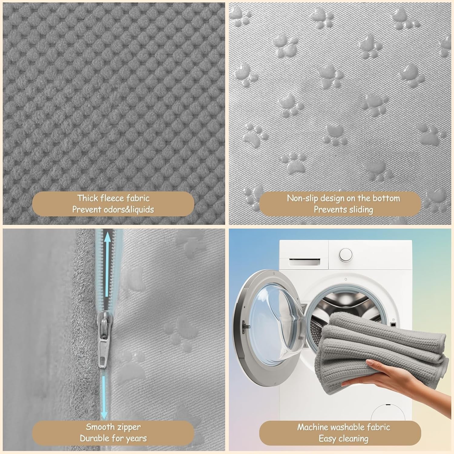 4 Step Dog Stairs Extra Tall Foam Pet Ramp for High Beds Grey