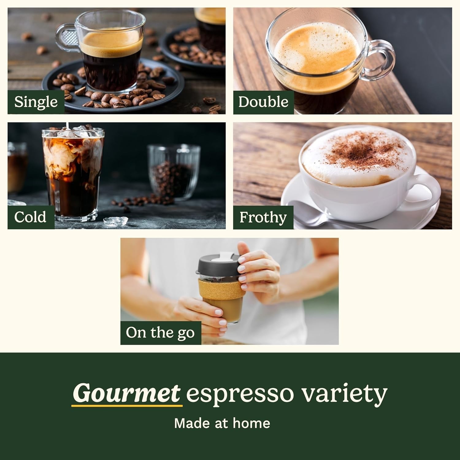 Slim Espresso Machine 15 Bar Pressure Milk Frother Compact Latte Cappuccino
