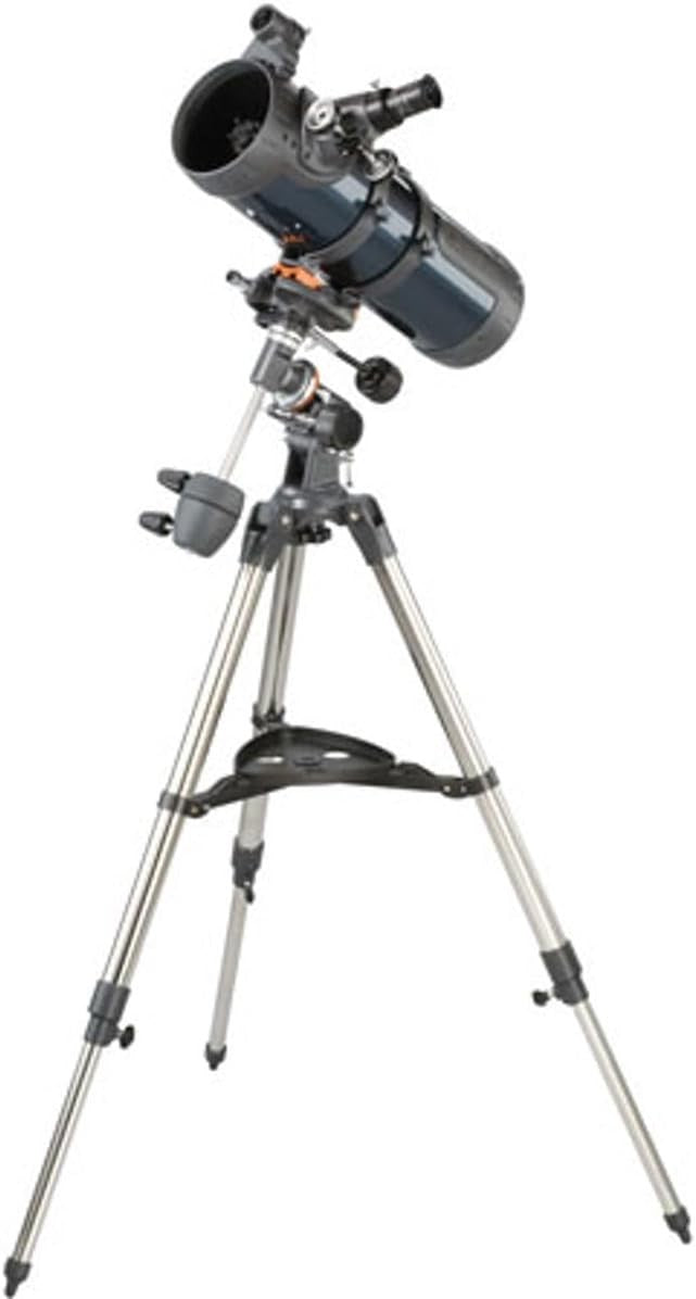 114mm Newtonian Reflector Telescope with EQ Mount, Eyepieces & Tripod, Blue