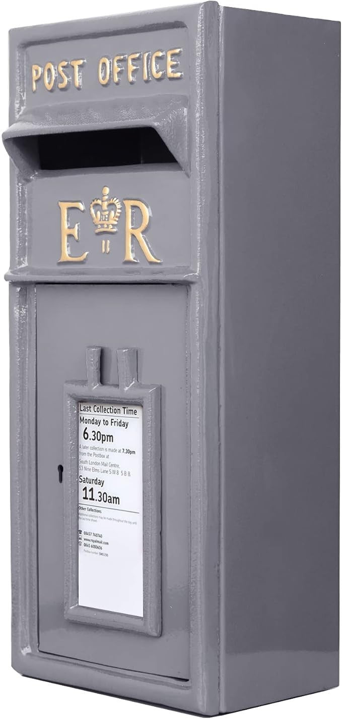 Lockable Cast Iron Wall Mount Mailbox – Weatherproof Post Box for Parcels