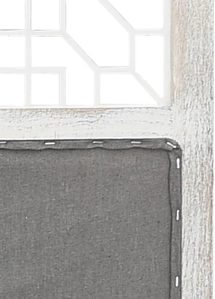 6 Panel Grey Room Divider 210x165cm Folding Privacy Screen Wood Frame
