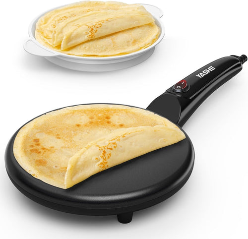 800W Non-Stick Crepe & Pancake Maker – Fast Heating, Easy Clean, Portable