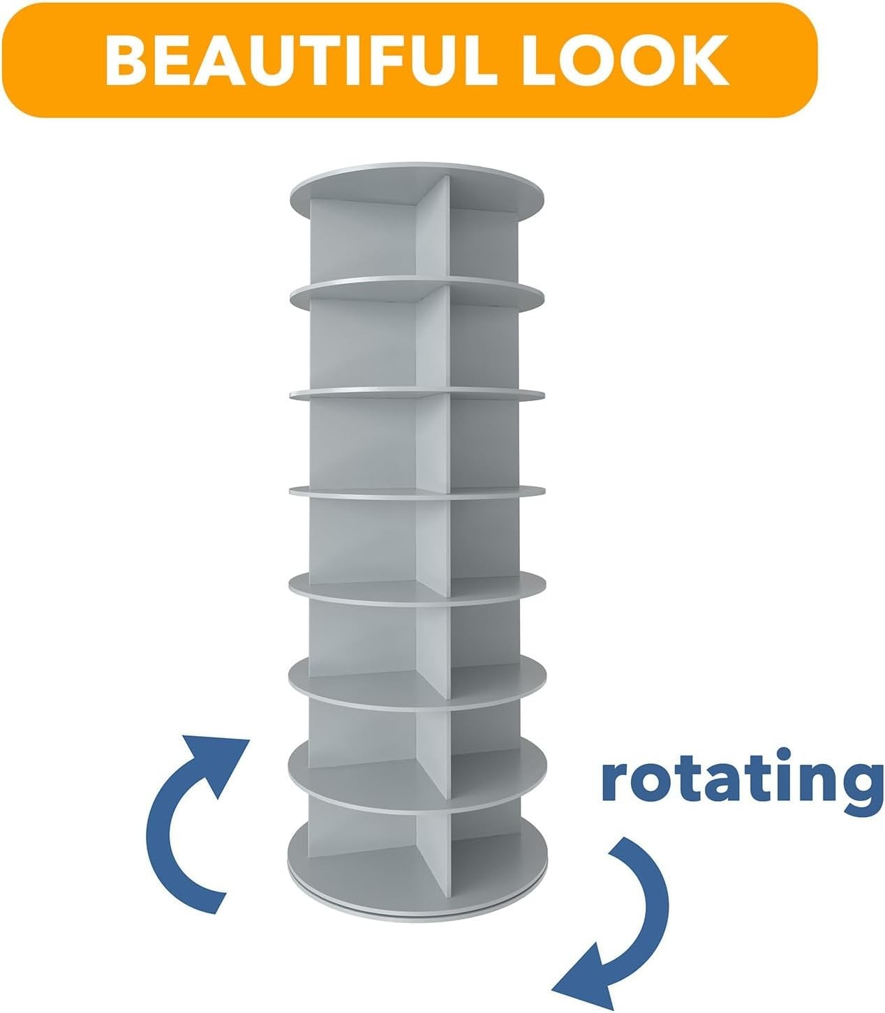 7-Tier Rotating Shoe Rack Tower, Space-Saving Vertical Spinner 160cm High