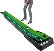 Indoor Golf Putting Mat 9.8ft Automatic Ball Return Practice Green Set