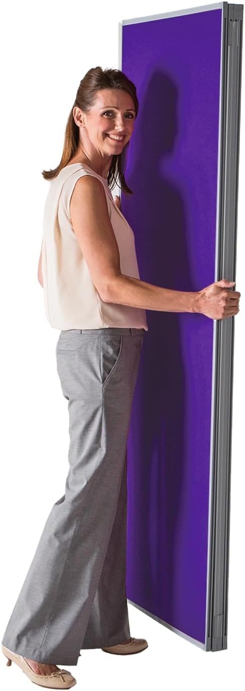 Purple 5-Panel Folding Room Divider 180×300cm | School & Office Partition