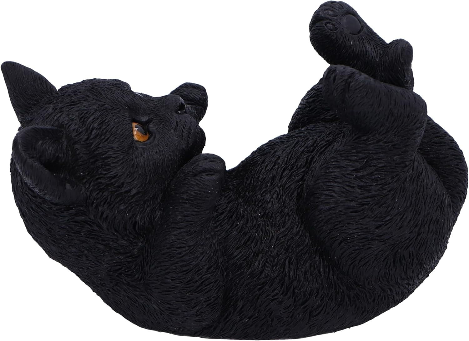 Black Cat Phone Holder Figurine • 12.5cm Resin Ornament • Cute Cat Decor Gift