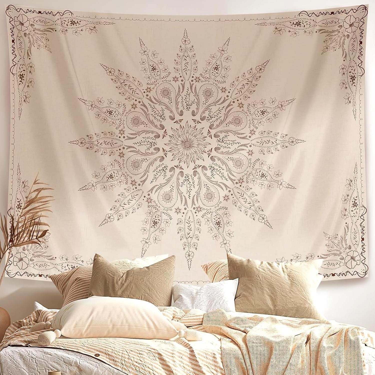 Boho Mandala Wall Tapestry 150x200cm Floral Medallion Decor