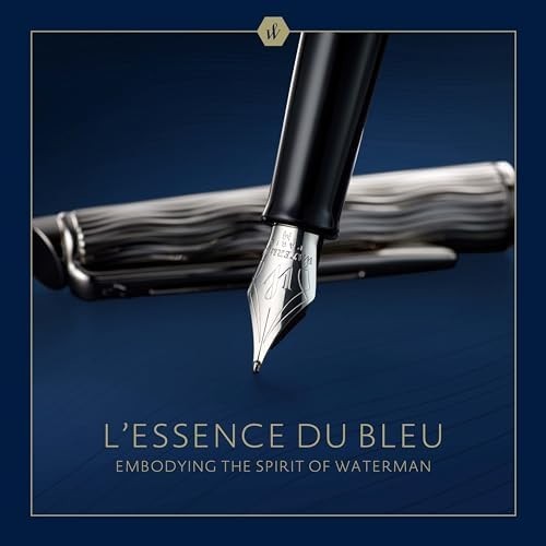 Luxury Fountain Pen – Deep Blue Metal & Lacquer, Medium Stainless Steel Nib