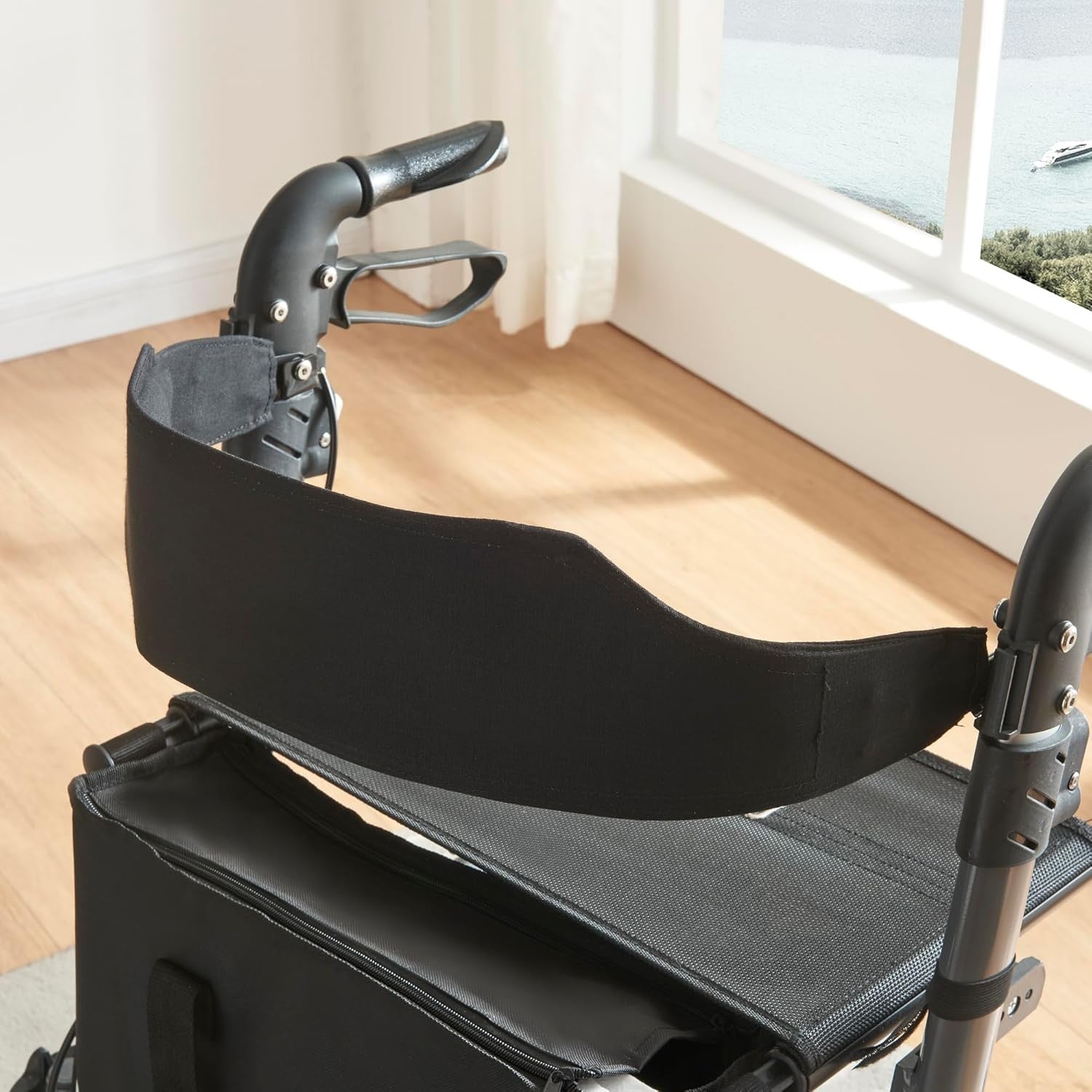 Lightweight Folding Rollator Walker with Seat Lockable Brakes 20cm Wheels