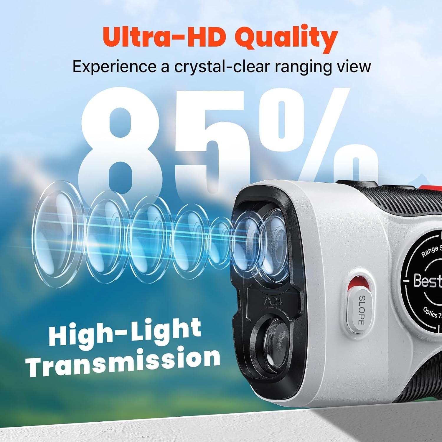 Golf Rangefinder with Slope 1500 Yards 7X Flag Lock Vibration Magnet