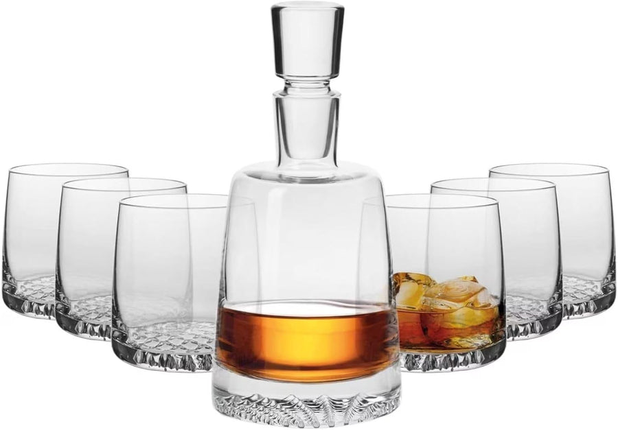 950ml Crystal Whisky Decanter Set with 6 Glasses | Premium Gift for Men